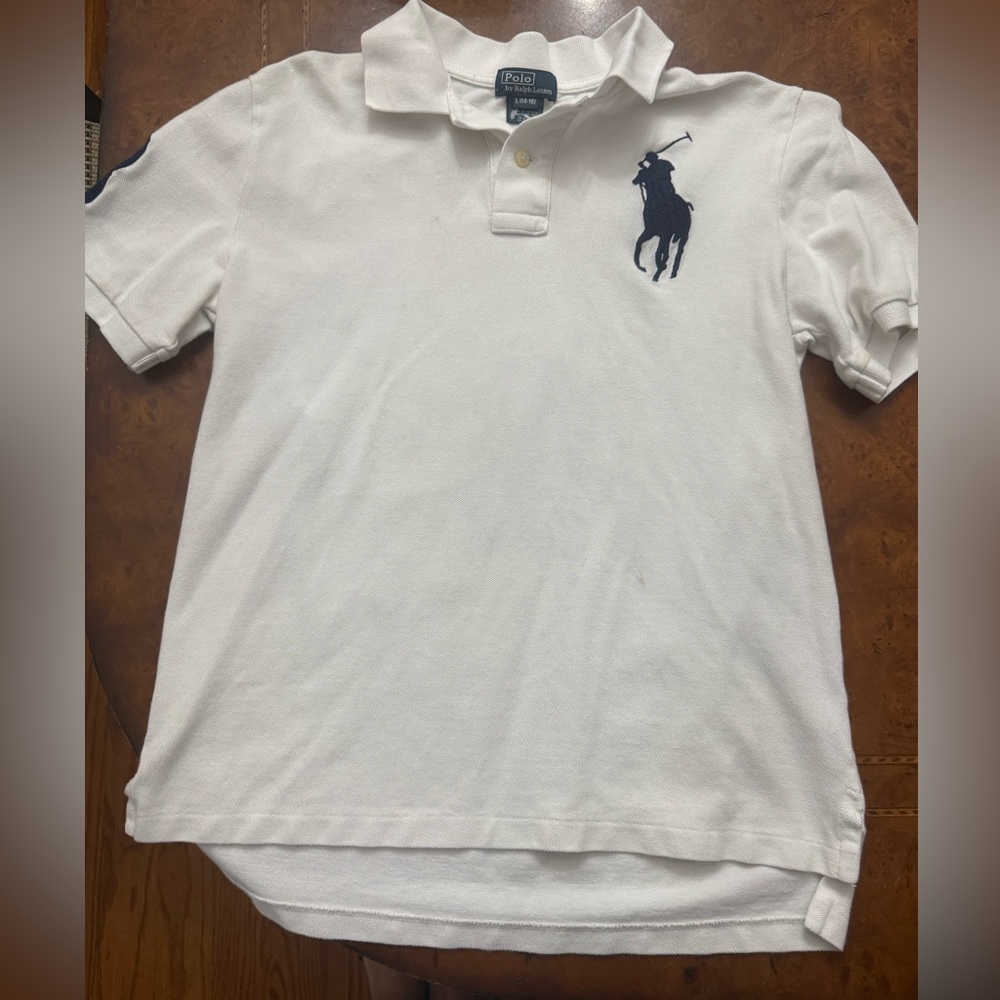 POLO Ralph Lauren Big Pony Cotton mesh polo shirt boys L (14/16) white